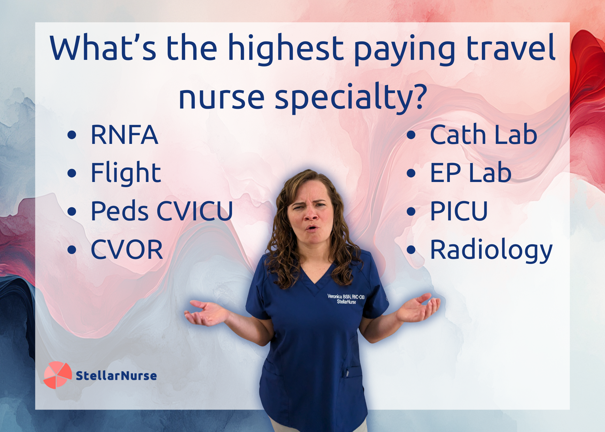 What's the highest-paying travel nurse specialty? Nurse with a list including RNFA, Flight, PICU